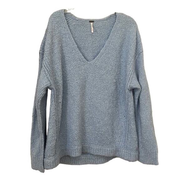 ANTHROPOLOGIE FREE PEOPLE COZY LIGHT BLUE‎ SWEATER SIZE XS - Picture 1 of 9